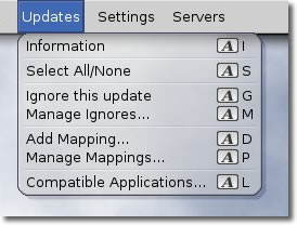Updates Menu