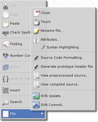 Extra File Menu Options