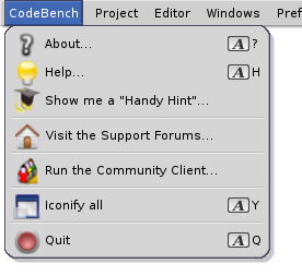 CodeBench Menus