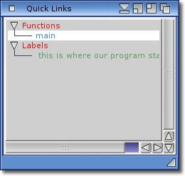 CodeBench Quick-Link window